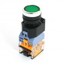 AC220V LED Indicator Lamp DPST Momentary Push Button Switch 380V 10A