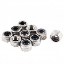 10PCS M5 Thread Self-Locking Stainless Steel Nylon Insert Lock Hex Nut