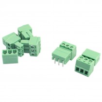 5 Pcs 3.81mm 22-16AWG 3Pin Angled Pluggable Type PCB Screw Terminal Block