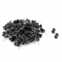 100Pcs 4.7uH 150mA 6x8mm 10% Tolerance Shielded Radial Lead Inductor Black