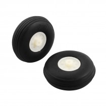 2 Pcs 50mm x 18mm Black Rubber Wheel Tire for 3mm Shaft RC Airplane Aircraft