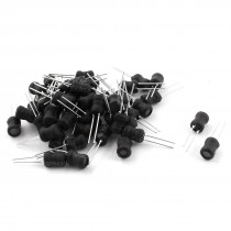 50Pcs 33uH 1A 6x8mm 10% Tolerance Shielded Radial Lead Inductor Black