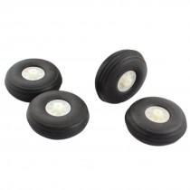 RC Airplane Aircraft Landing Black Rubber Wheel Tire 44mm x 16mm 4Pcs