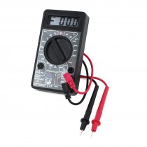 AC DC Voltage Current Resistance HFE Digital LCD Black Multitester Test Leads