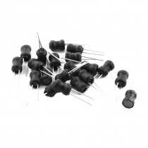 20Pcs 3.3mH 300mA 6x8mm 10% Tolerance Shielded Radial Lead Inductor Black