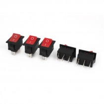 5 Pcs SPDT 2 Position Boat Rocker Switch 3 Pins AC 250V 6A