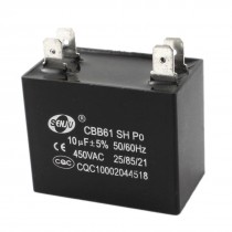 AC 450V 10uF 4Pin Black Rectangle Motor Run Capacitor for Air Conditioner Fan