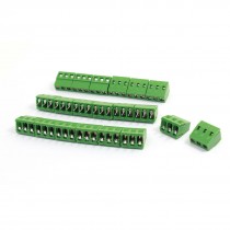 20 Pcs 5mm Pitch 3 Pins 300V 10A Terminal Blocks Connectors Green