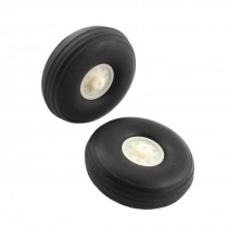 RC Robot Part Plastic Hub Black Rubber Tire Wheel 2.25" Dia Replacement 2Pcs