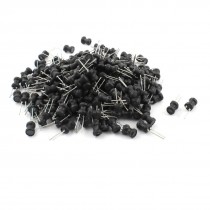 200Pcs 4.7uH 150mA 6x8mm 10% Tolerance Shielded Radial Lead Inductor Black