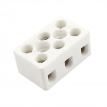Connector Porcelain Ceramic Terminal Block 3 Way 8 Hole AC 250V 600C