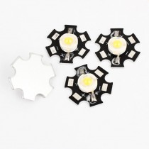 4pcs 3.0-3.8V 1W 350mA White Light LED Emitter Lamp Bead w Heat Sink Base