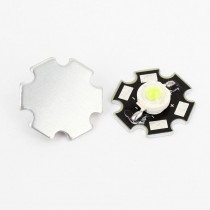 2pcs 120-130LM 1W 350mA White Light LED Emitter Lamp Bead w Heat Sink Base