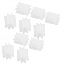 10 Pcs White Plastic 8 Teeth 2mm Shaft Dia DIY RC Toy Model Gears