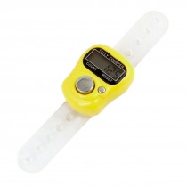 Sports Thumb Wearing Counting Finger Ring Digital Hand Counter Tool Yellow