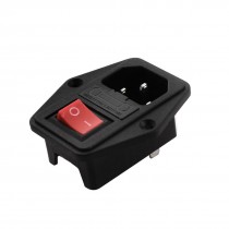 IEC 320 C14 Inlet Socket w Fuse Holder w ON/OFF Rocker Switch AC 250V 10A
