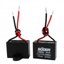 CBB61 AC 400V 3.5uF Wired Polypropylene Film Motor Running Capacitor 2 Pcs