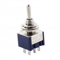 Blue AC 125V 6A DPDT On/Off/On 3Positions 6 Pin Latching Toggle Switch