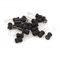 20Pcs Through Hole 2.7mH 300mA 6x8mm 10% Radial Leads Inductors Black
