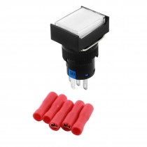 DC24V White Light Lamp Momentary Pushbutton Switch + 5 x Crimp Connector