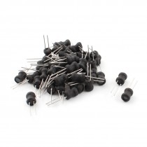 50Pcs PCB Board Radial Lead Inductor 100uH 500mA 6x8mm 10% Tolerance