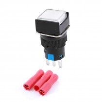 AC 250V 5A Panel SPDT Non Locking White Pushbutton Switch w DIY Wiring Terminals