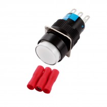 DC 30V 5A Locking Round Push Button Switch + Insulated Crimp Terminal