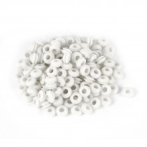 100pcs 5mm Inner Dia White Rubber Wiring Grommets Ring Cable Protector