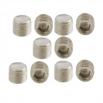 10 x Air Pipe Fittings 1/8" PT Thread Hex Socket Metal Plugs Caps
