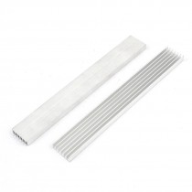 2 x Silver Tone Aluminum Heat Sink Heatsink 150mm x 20mm x 6mm