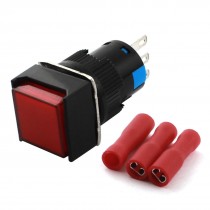 AC250V 5A Panel Mount SPDT Momemtary Pushbutton Switch w DIY Wiring Terminals