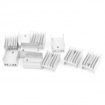 10 x Silver Tone Aluminum Heat Sink 21x15x10mm for TO-220 Transistors