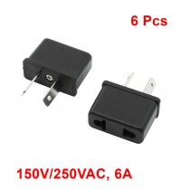 AU Plug to EU US Socket Travel Adapter Convertor AC 125V/250V 6A 6 Pcs