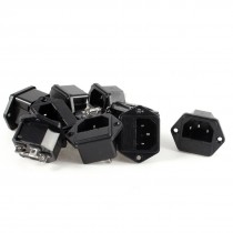 AC 250V 10A C14 Power Inlet Socket Receptacle Screw Type 10 Pcs