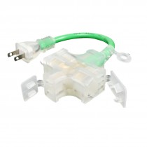 AC 125V 15A 2500W 2 Pins US Plug to AU 2-Pin Socket Power Cord Adapter Green