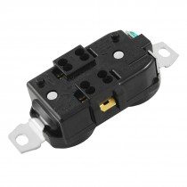 Male 2 Way Panel Outlet Power Socket Black AC 125V 15A