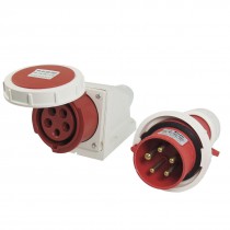 16A Splash Proof 5 Pin IEC309-2 Industrial Panel Mount Plug Connector