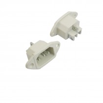 10 Pcs AC 250V 10A 3-Pin C14 Male Plug Power Inlet Socket Connector Gray