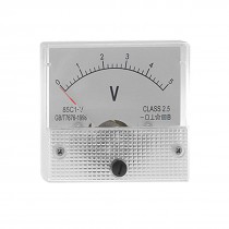 Direct Current 0-5 V White Voltmeter Analog Panel Meter