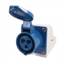 E-1130 220-250VAC 16A 2P+E Wirable Industrial Socket Connctor Blue