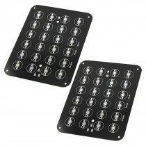 2Pcs 24 x 1W 3W 5W High Power LED Lamp Aluminum Base Plate 182mm x 142mm