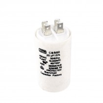 AC450V 20uF 4-Pin Cylinder Shaped Polypropylene Film Motor Run Capacitor White