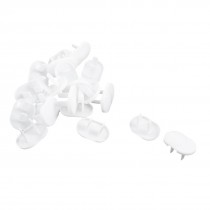 20Pcs White Plastic 2 Pin Flat Plugs Protector Safety Socket Cover