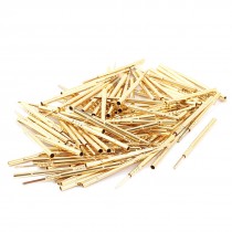100 Pcs R160-3W Metal 1.67mm Dia Testing Probe Pin Receptacles Gold Tone