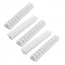 5pcs AC600V 30A 12 Pole Double Row Covered Barrier Screw Terminal Block