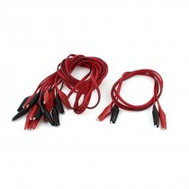 5 Pair Dual Double Ended Test Leads Alligator Crocodile Clips Jumper Wire 1M 3ft