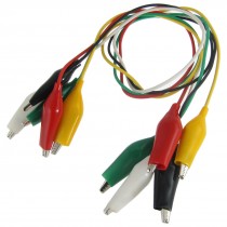 5Pcs Double-ended Test Leads Alligator Crocodile Roach Clip Jumper Wire 45cm