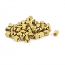 40Pcs M3 Female 5mm Long Hexagonal Standoff Spacer Gold Tone