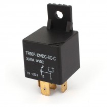 TR93F-12VDC-SC-C DC 12V Coil 5 Pins Plug in Mount Car Auto Power Relay Black