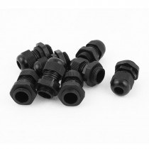 10 Pcs PG9 Black Plastic 4-8mm Dia Waterproof Cable Glands Connectors